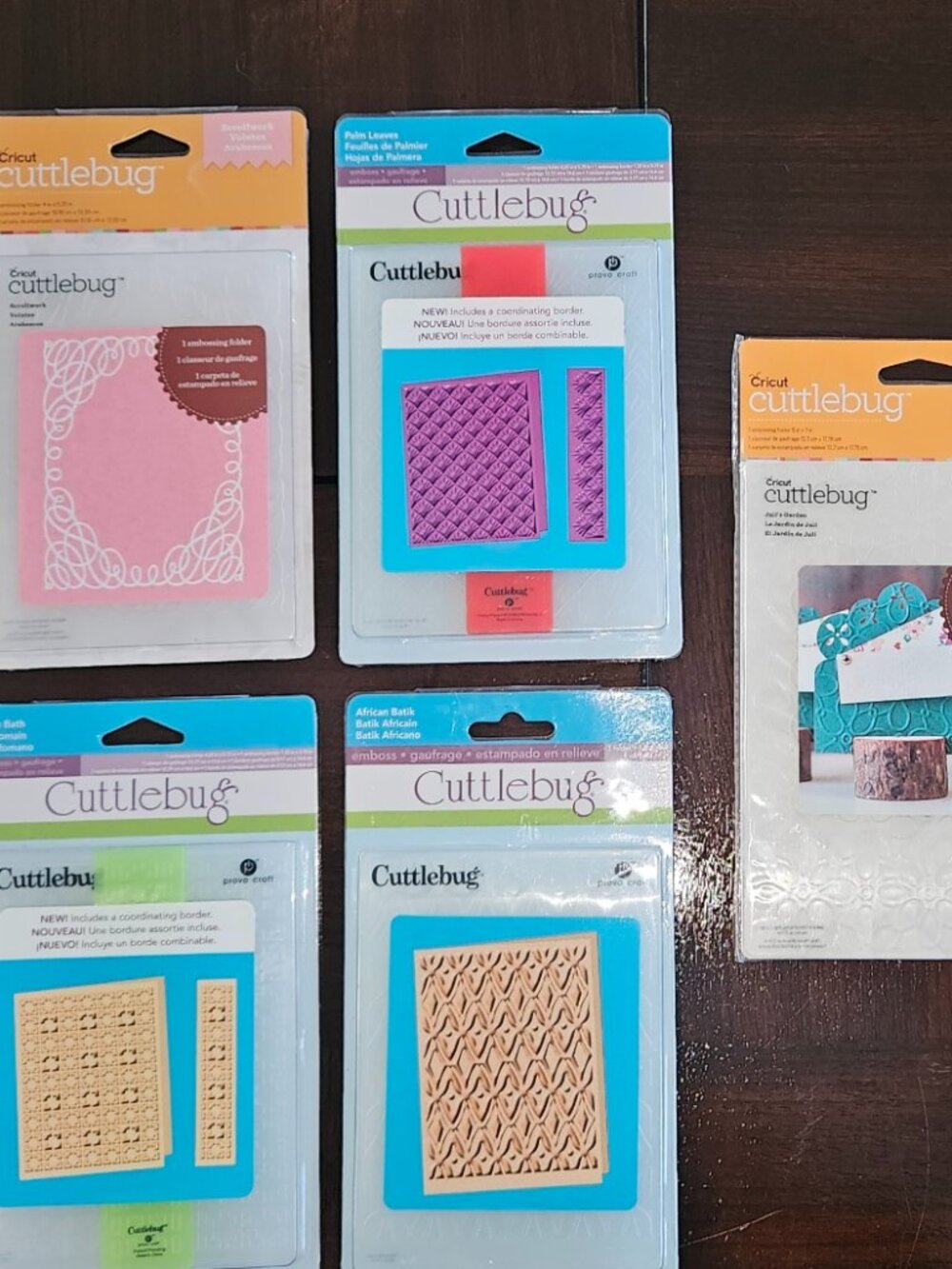 Cuttlebug Lot of 5 Embossing Folders